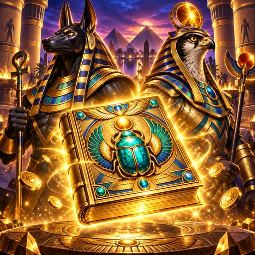Book of Gods pokie cover with Egyptian mythology imagery
